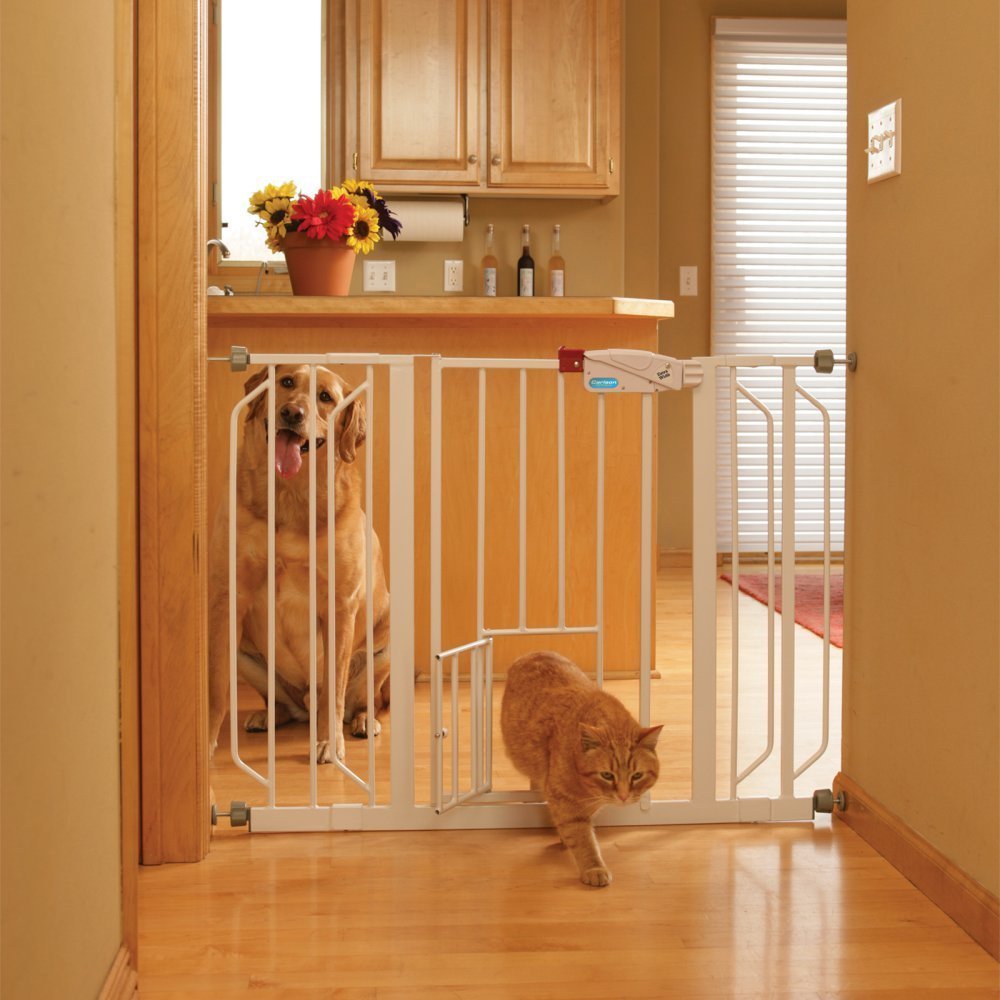 pet gate with cat opening